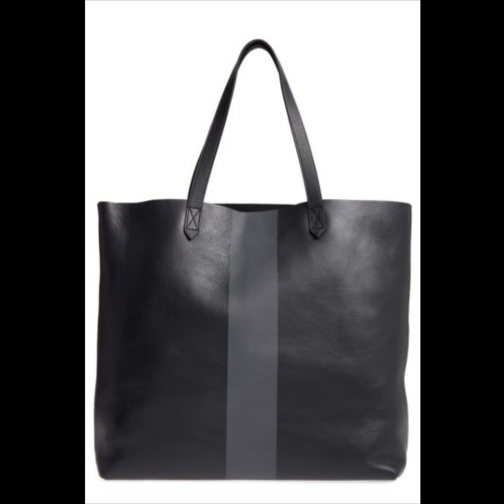 Madewell Paint Stripe Transport Leather Tote